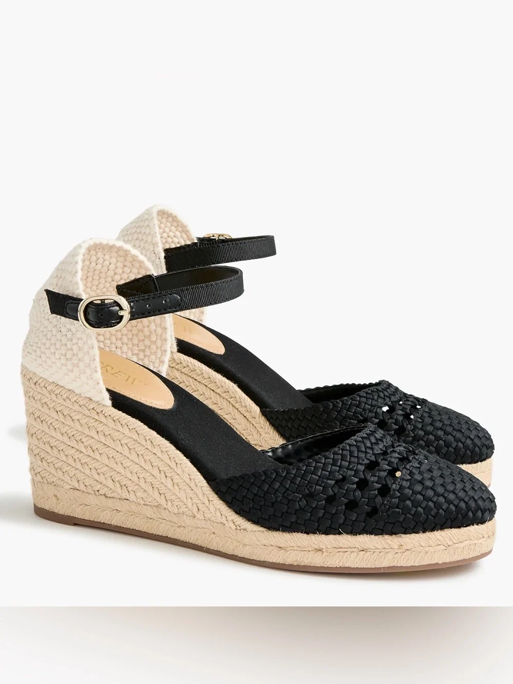 Black Woven Espadrille Wedge Sandals - Brandless